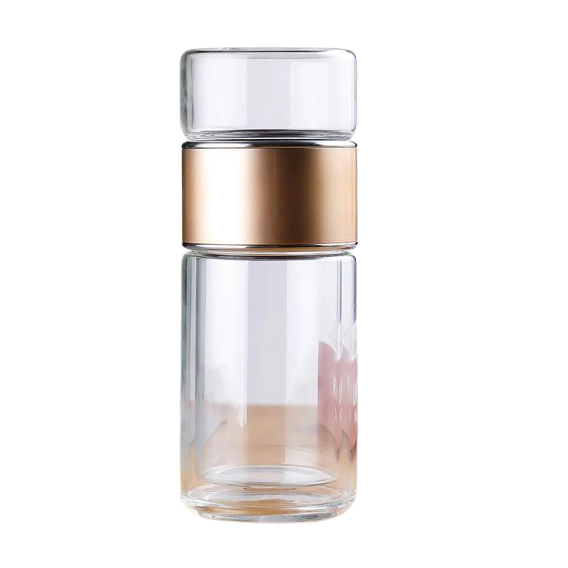 Double-Layer Glass Tea Infuser Bottle