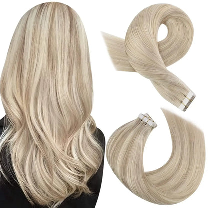 Human hair Balayage Remy Tape Extensions